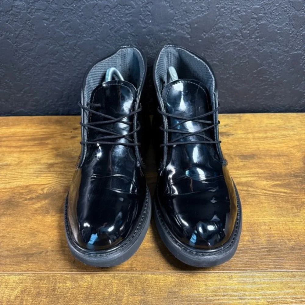 Bates‎ Lites 00022 Black High Gloss Man Made Chukka Boots Mens 9D